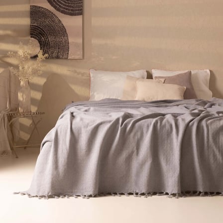 Soft Opia Çift Kişilik Pike - Gri - 200x220 cm