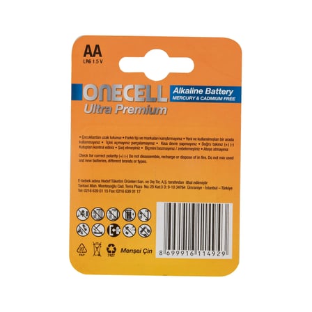 Ultra Premium Alkalin 1,5 V. 4'lü AA Boy Pil