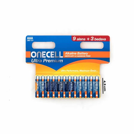 Ultra Premium Alkalin 1,5 V. 12'li AAA Boy Pil