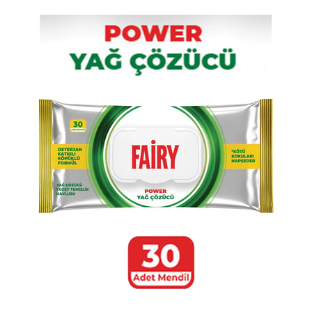 30'lu Kapaklı Yağ Çözücü Yüzey Temizlik Mendili - Beyaz