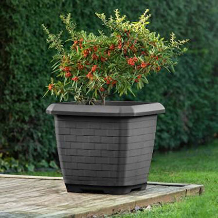 Omnipazar SO-HK03 Hisar Kare Tabaklı Saksı 25.5 litre 3 Adet