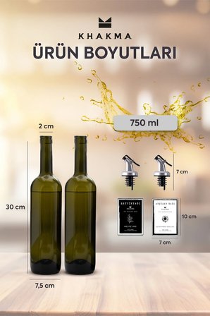 Amber 2'li 750 ml Zeytinyağı Sıvıyağ Şişesi Yağdanlık 750 Sb Za