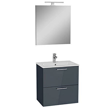 VitrA Mia 75102 Banyo Dolabı Seti Çekmeceli 60 cm Antrasit