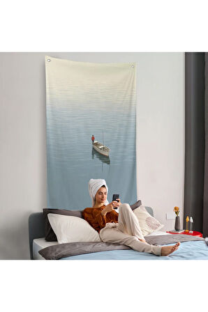 Göldeki Yalnız Adam Duvar Örtüsü-7510