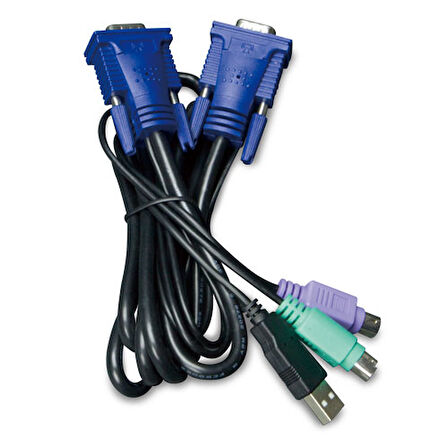 USB KVM Kablosu, entegre PS2 &lt;-&gt; USB Çevirici, 1.8 Metre&lt;br&gt;1.8M USB KVM Cable with built-in PS2 to USB Converter