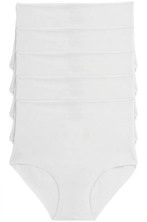 Kadın Külot Ekstra Yüksek Bel Lazer Kesim Esnek Iz Yapmayan 5 li Paket Polyester BEYAZ
