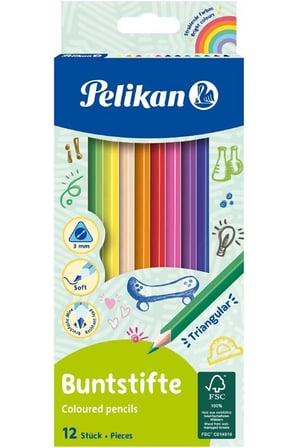 Pelikan Üçgen Kuru Boya Kalemi 12 Renk 700115