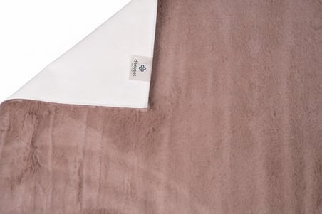 Tavşan Tüyü Kahverengi Düz Peluş Yumuşak Kaymaz TPR Tabanlı Banyo Paspas 60X90