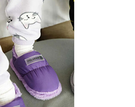 Peluche Purple Parachute Child Slipper Çocuk Günlük Ev Pandufu PAR-CMR Mor