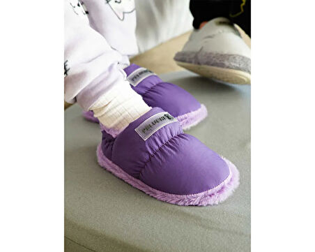 Peluche Purple Parachute Child Slipper Çocuk Günlük Ev Pandufu PAR-CMR Mor