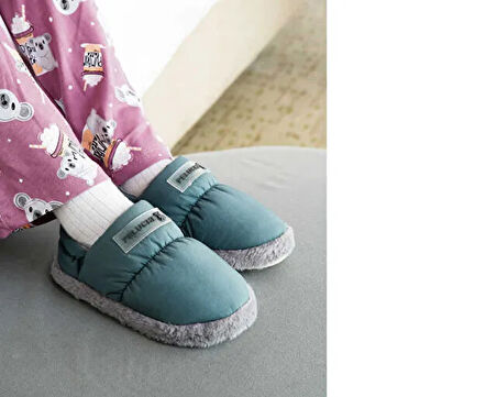 Peluche Mold Gray Parachute Child Slipper Çocuk Günlük Ev Pandufu PAR-CKI Yeşil