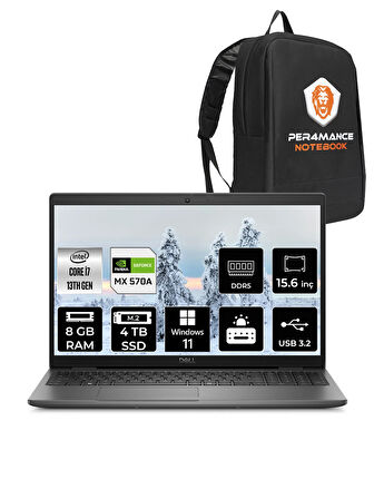 DELL Latitude 3550 i7 1355U 8GB 4TB SSD MX570A/2GB 15.6'' W11P Dizüstü Bilgisayar & PER4 ÇANTA