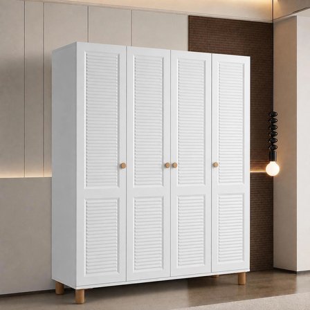 Pema Home Favori %100 MDF Membran 4 Kapaklı Dolap Gardırop Aynasız