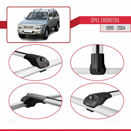 Opel Frontera 2 1999-2004 Arası ile Uyumlu ACE-1 Ara Atkı Tavan Barı Gri 2 Adet
