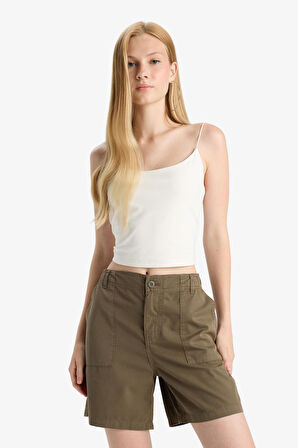 Coool Normal Bel Kısa Paça Gabardin Şort