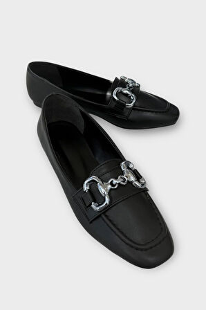 Kadın Tokalı Babet Ayakkabı SİYAH