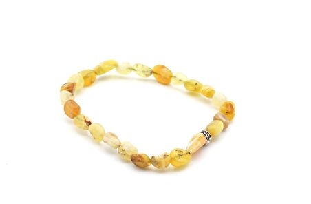 HAKİKİ AMORF KESİM DOĞAL SARI OPAL TAŞI BİLEKLİK 1.KALİTE
