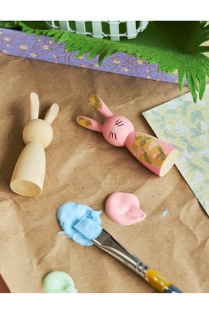 Sostrene Grene El Yapımı Ahşap 2'li Tavşan Biblo 9-7 cm