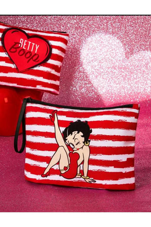 Betty Boop Desenli Makyaj Organizer Çantası