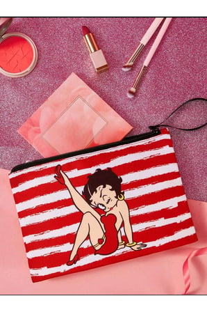Betty Boop Desenli Makyaj Organizer Çantası