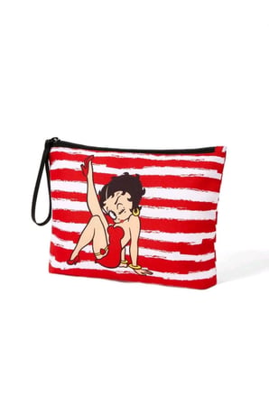 Betty Boop Desenli Makyaj Organizer Çantası