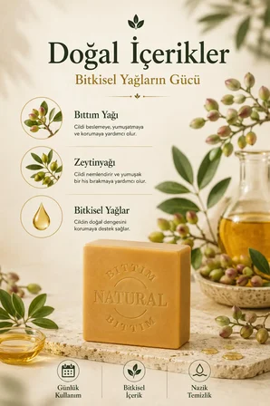 3'lü Avantaj - Bıttım Bitkisel Kalıp Sabun 3 x 120 gr