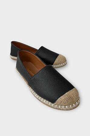 Kadın Espadril Babet Ayakkabı SİYAH