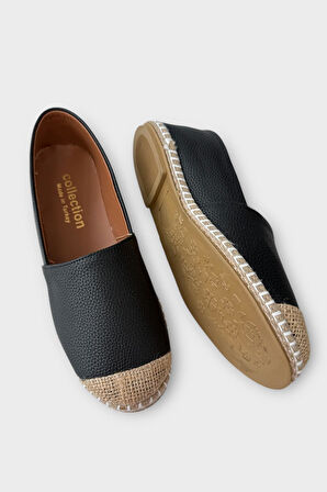 Kadın Espadril Babet Ayakkabı SİYAH