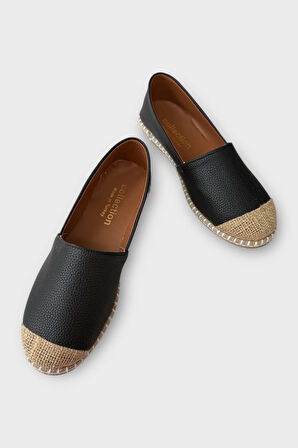 Kadın Espadril Babet Ayakkabı SİYAH