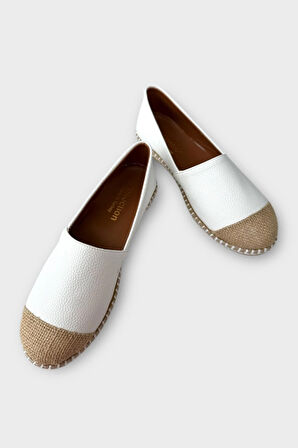 Kadın Espadril Babet Ayakkabı BEYAZ