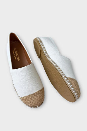 Kadın Espadril Babet Ayakkabı BEYAZ