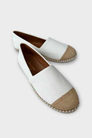 Kadın Espadril Babet Ayakkabı BEYAZ