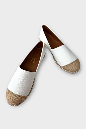 Kadın Espadril Babet Ayakkabı BEYAZ