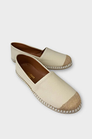 Kadın Espadril Babet Ayakkabı KREM