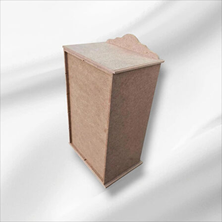 Ahşap Boyanabilir 10 Çekmeceli Takı-makyaj-aksesuar Dekoratif Organizer Kutu