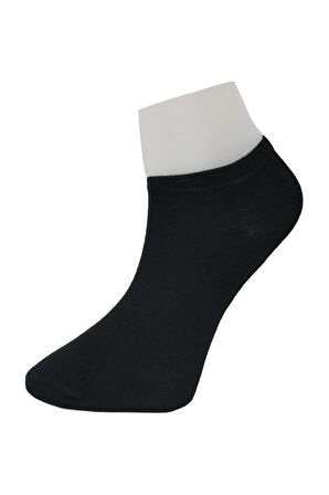 12 Adet Kadın Pamuklu Düz Patik Çorap