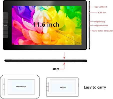 Veikk VK1200 11.6 inç Grafik Tablet