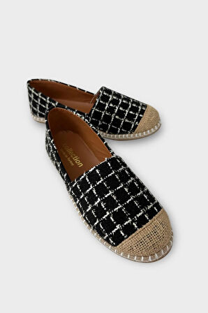 Kadın Günlük Espadril Babet Ayakkabı SİYAH