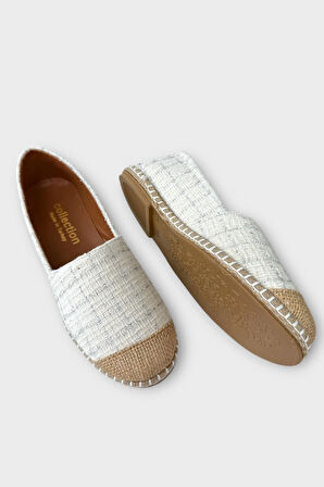 Kadın Günlük Espadril Babet Ayakkabı BEYAZ