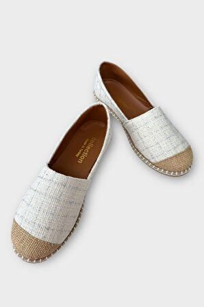 Kadın Günlük Espadril Babet Ayakkabı BEYAZ