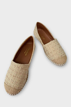 Kadın Günlük Espadril Babet Ayakkabı KREM