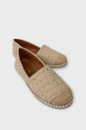 Kadın Günlük Espadril Babet Ayakkabı KREM