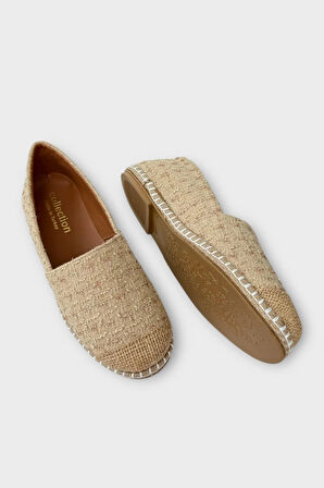 Kadın Günlük Espadril Babet Ayakkabı KREM