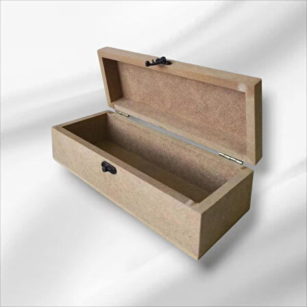 Ahşap-boyanabilir-klipsli-takı-makyaj-aksesuar-dekoratif Saat Kutusu