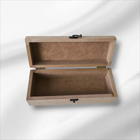 Ahşap-boyanabilir-klipsli-takı-makyaj-aksesuar-dekoratif Saat Kutusu