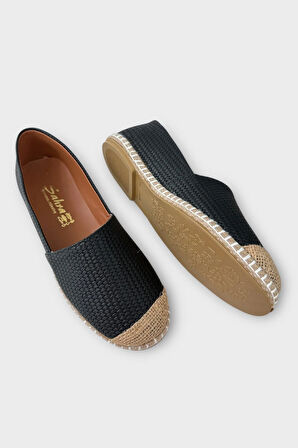 Kadın Espadril Babet Ayakkabı SİYAH