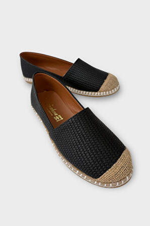 Kadın Espadril Babet Ayakkabı SİYAH