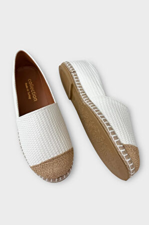 Kadın Espadril Babet Ayakkabı BEYAZ