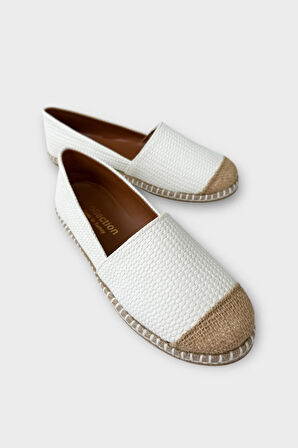 Kadın Espadril Babet Ayakkabı BEYAZ
