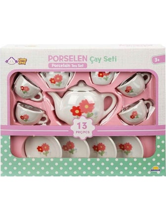 Sunman Oyuncak Porselen Çay Seti 13 Parça - Çıçek Desenli S00CH1501